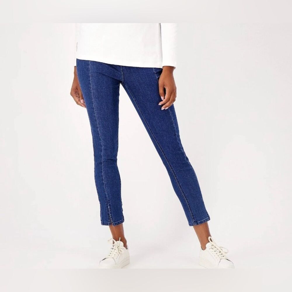 Isaac Mizrahi Dark Indigo denim pull on pant 24WP NWT